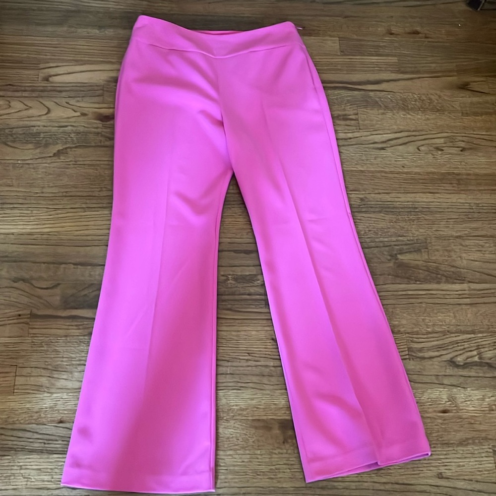 Trina Turk Pink High Rise Wide Legged pants SIZE 10 with side zipper